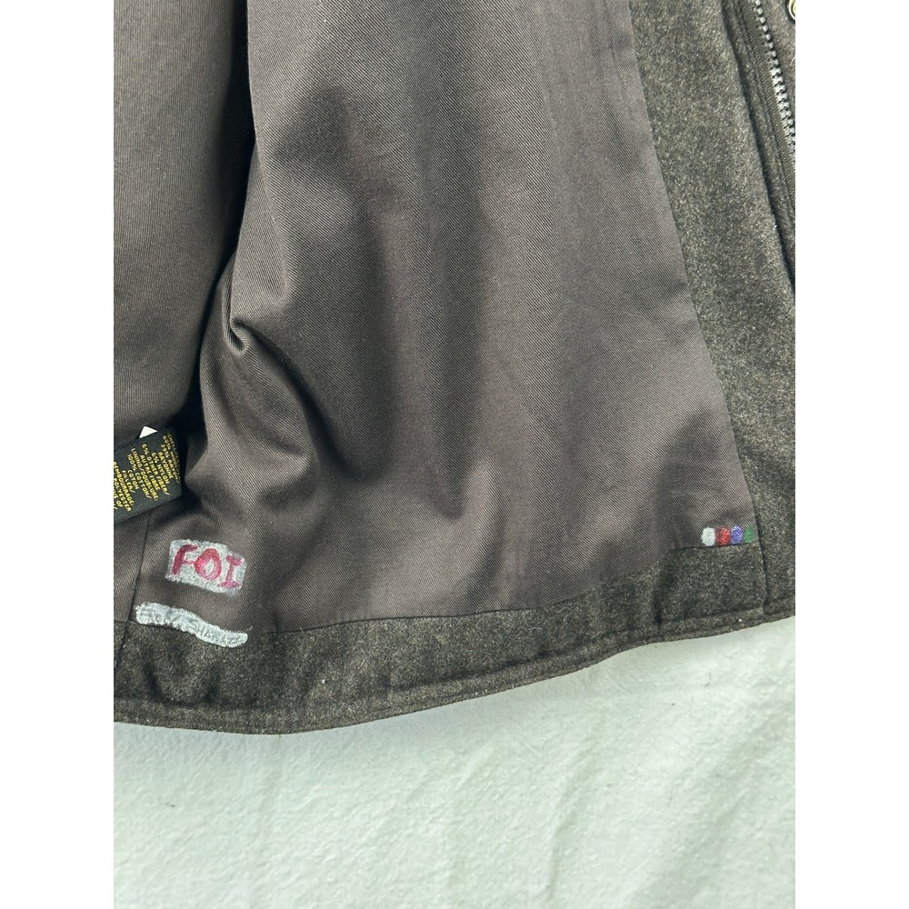Y2K Style Old Navy Mens Wool Blend Puffer Vest Gray Quilted Full Zip XXL Large - Picture 6 of 7